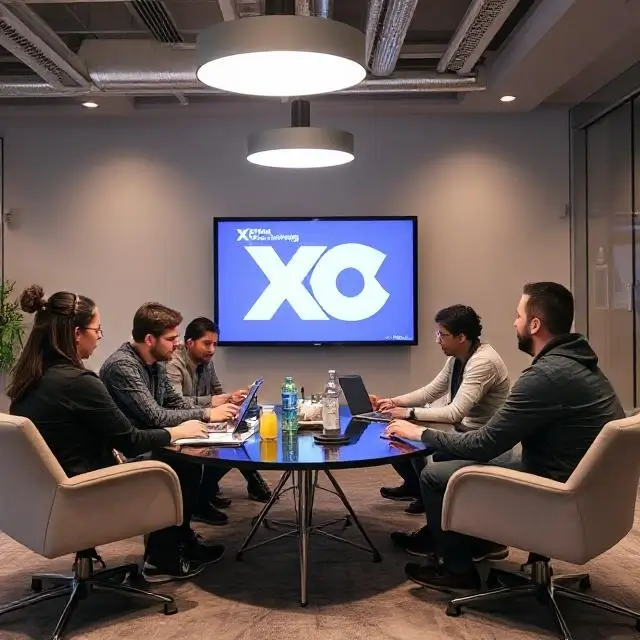 The XO-Lounge team in a collaborative meeting