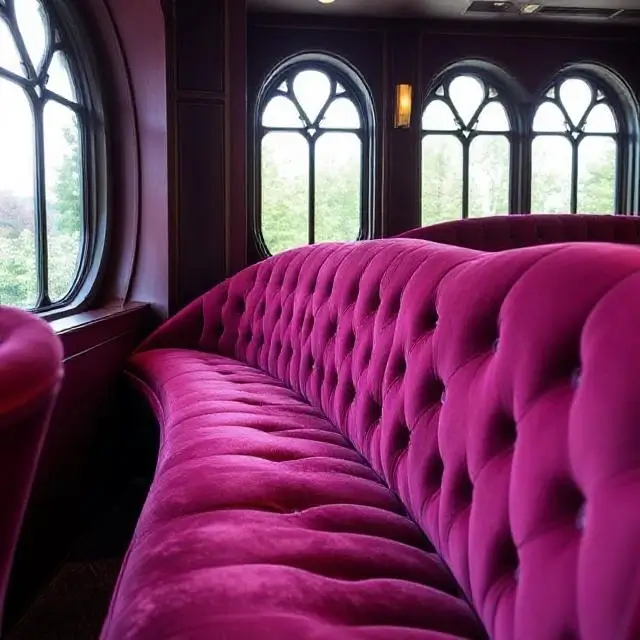 Plush velvet seating detail