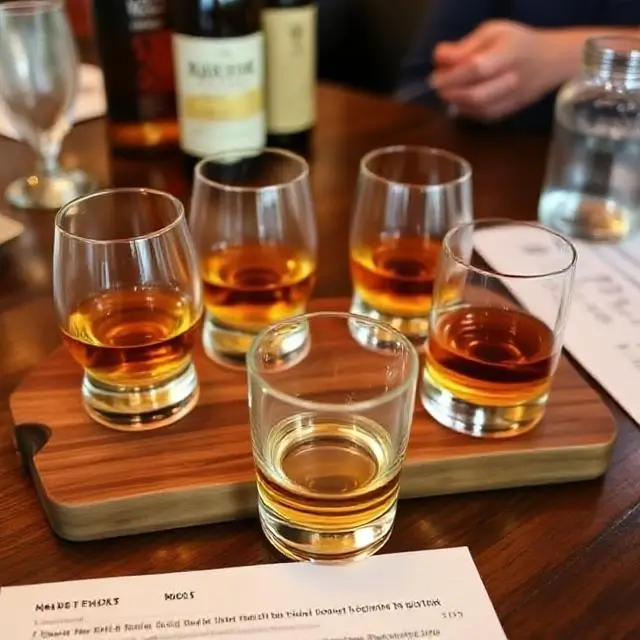 Whiskey tasting flight