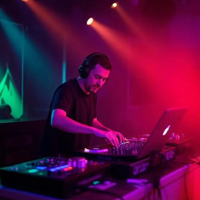 DJ performing at a console