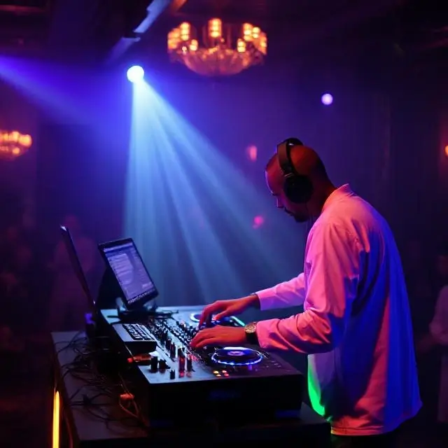 Live DJ performing in a lounge
