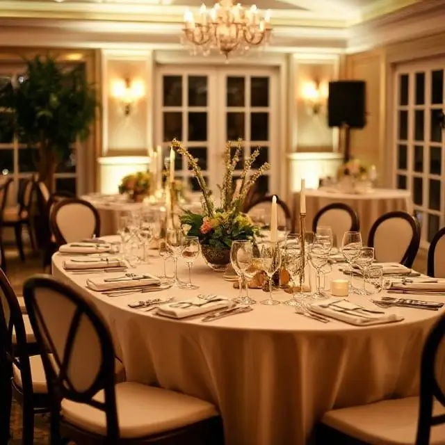 A beautifully set table at a private function