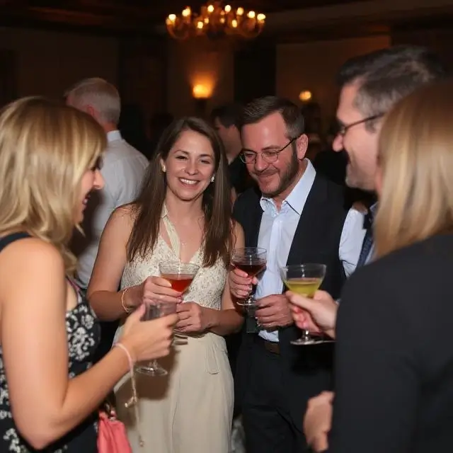 Guests at a cocktail tasting