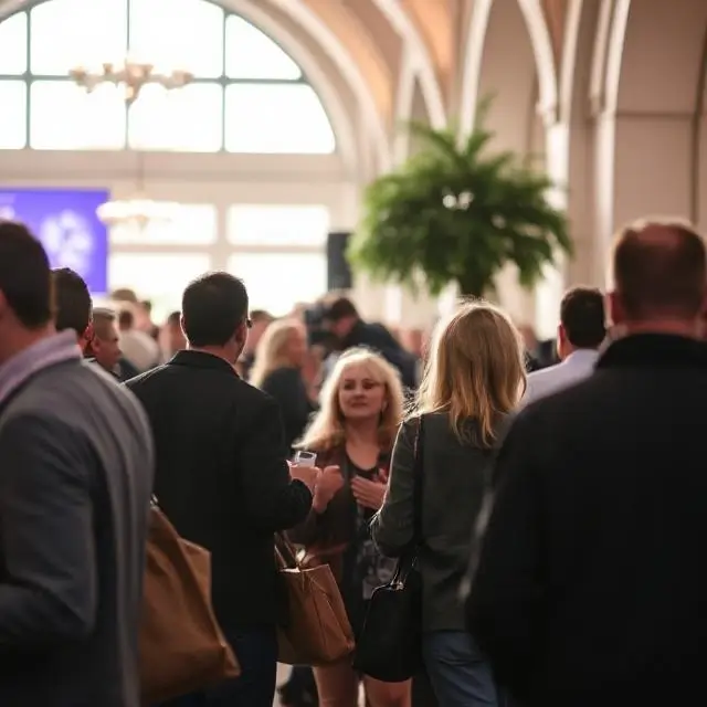 People mingling at an event